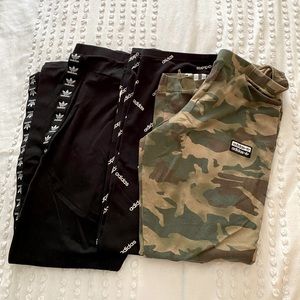 [adidas] 3 pairs of leggings, XL